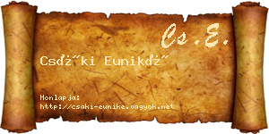 Csáki Euniké névjegykártya